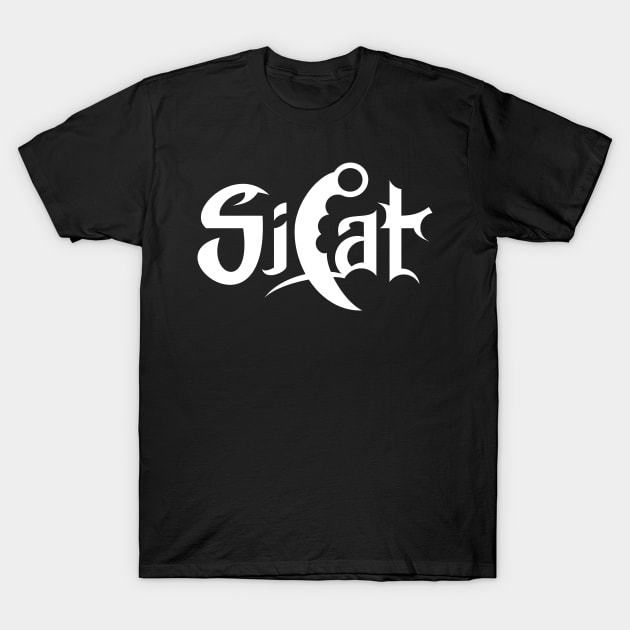 Silat Lettering White Karambit (on garment front) T-Shirt by SSBDguy75